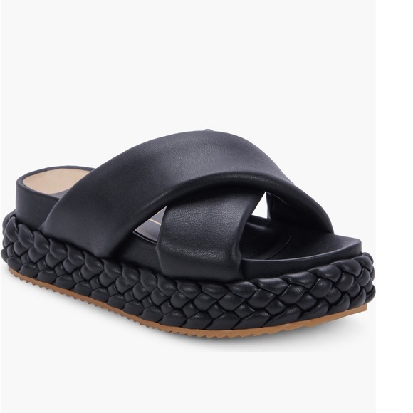 Dolce Vita Black Platform Sandals - Picture 1 of 4